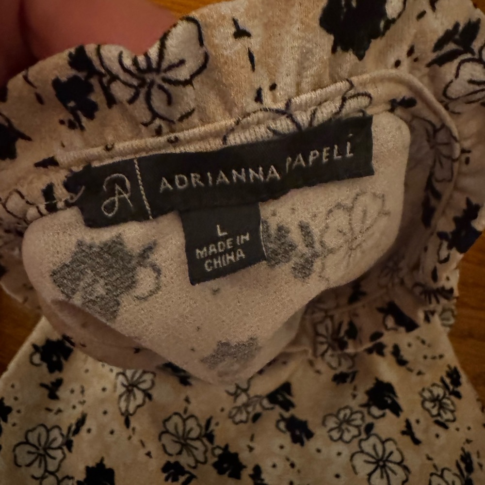 Adrianna Papell Black and Cream Floral Dress